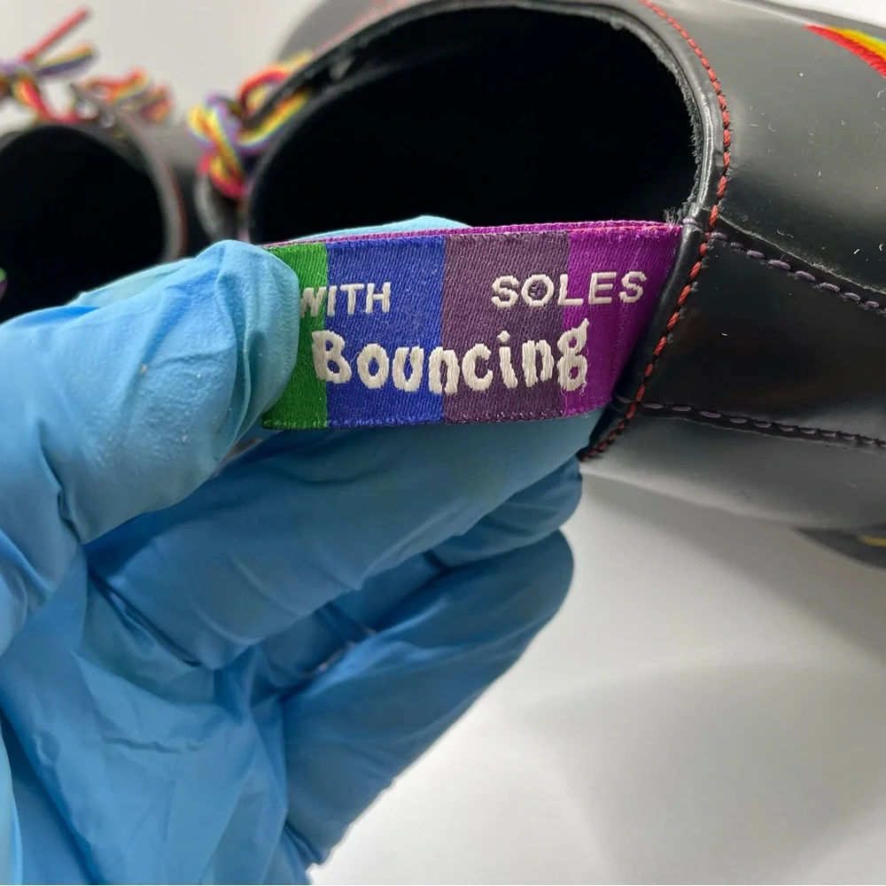 Dr. Martens For Pride Shoes Sz 9 Black Bouncing Soles Gay Pride LGBT Juneteenth